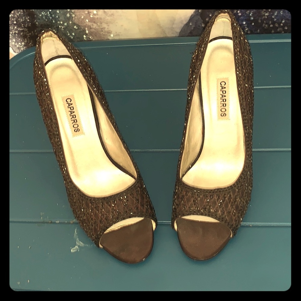 Beaded caparros heels